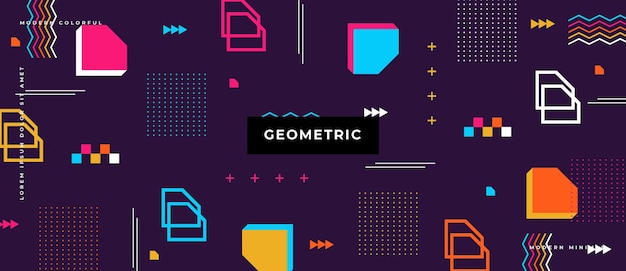 Abstract trendy objects geometric gradient banner