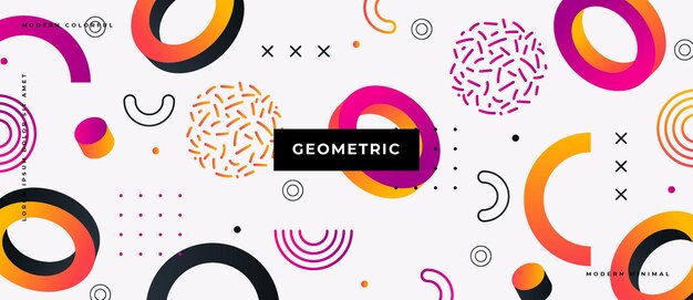 Abstract trendy objects geometric gradient banner