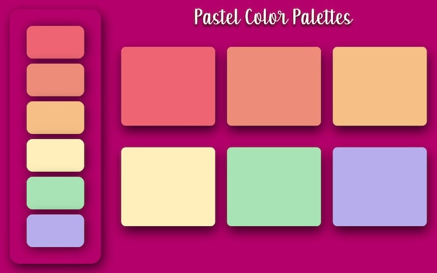 Abstract trendy pastel color palettes set, background for ui ux design