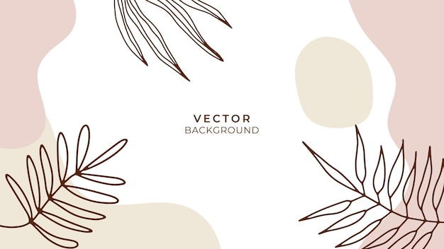 Abstract trendy universal artistic background templates with floral, leaves, organic, hand drawn, and lines. Good for cover, invitation, banner, placard, brochure, poster, card, flyer and other