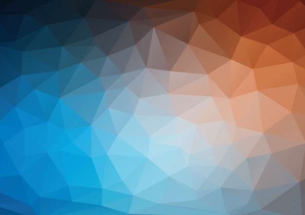 Abstract triangle background in blue and brow tones