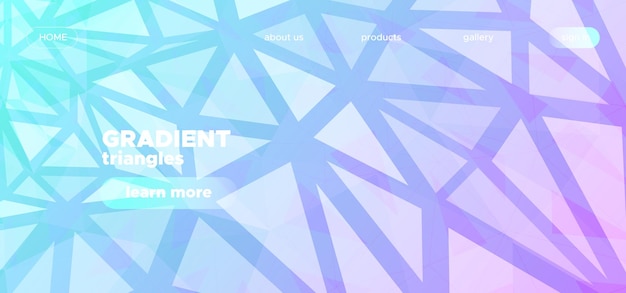 Abstract triangle gradient background website template