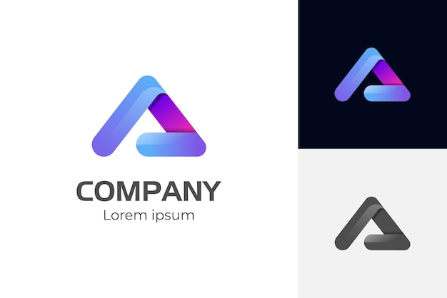 Abstract triangle Letter A Professional logo Arrow creative sign Vector icon for technology and all kinds of business