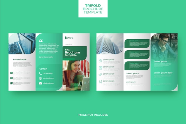 Vector abstract trifold brochure template with photo