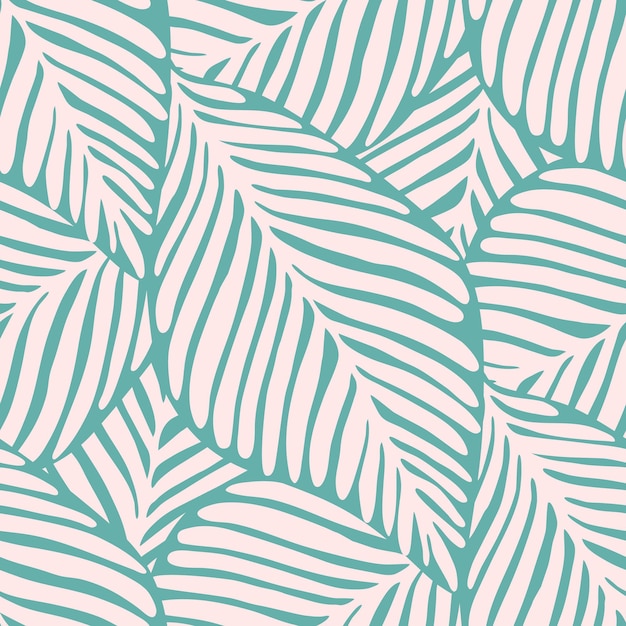 Abstract tropic leaf seamless pattern. Exotic plant. Tropical pattern, palm leaves seamless vector floral background.