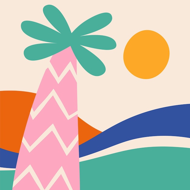 Abstract Tropical Beach Landscape