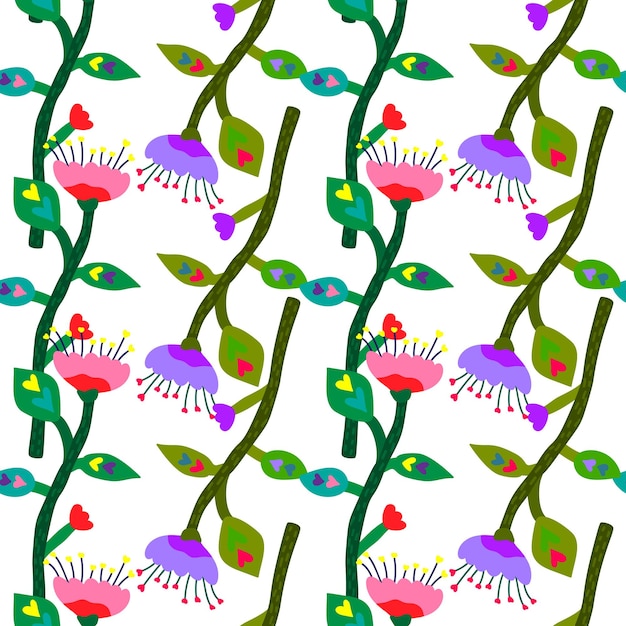 Abstract tropical flower seamless pattern Decoration botanical floral wallpaper