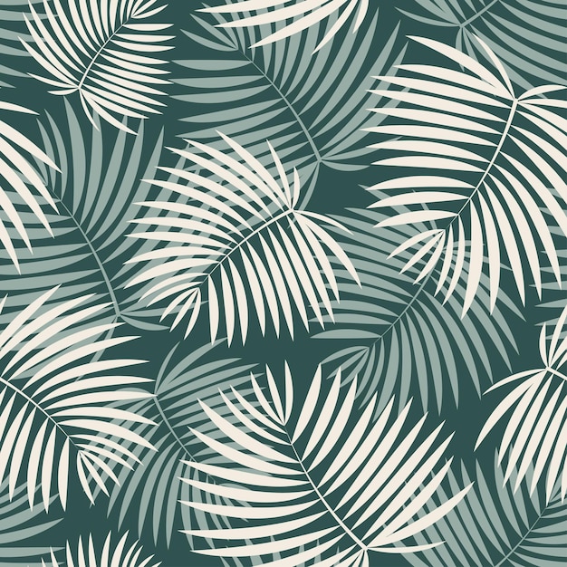 Vector abstract tropical foliage background in pastel olive green colors