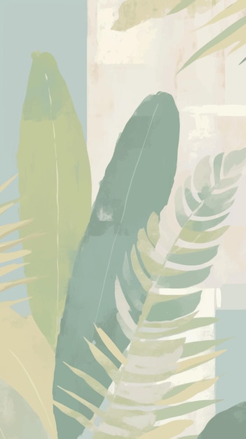 Vector abstract tropical leaf illustration