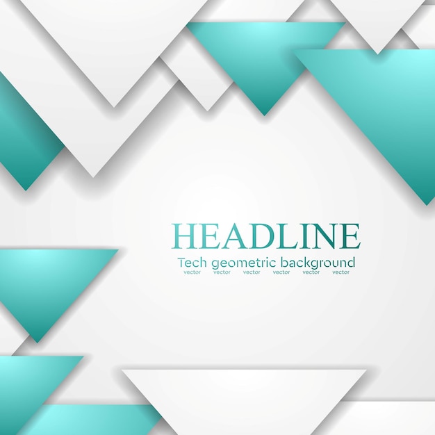 Abstract turquoise triangles vector corporate background