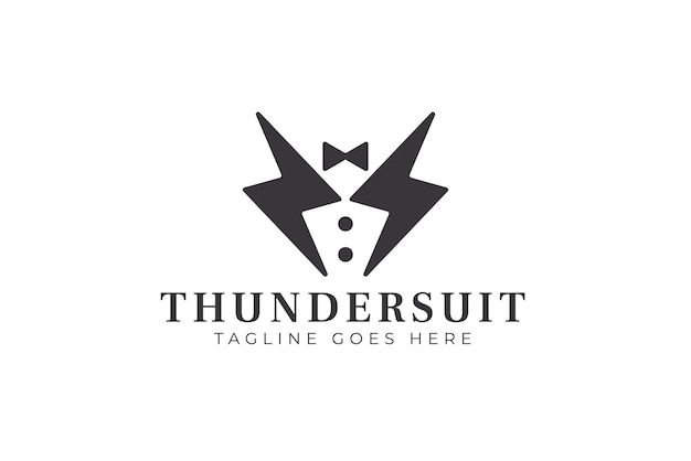 Abstract Tuxedo Elegant with Lightning Concept Logo Men Clothing Store Concept Brand Identity Men