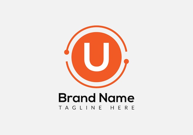 Abstract U letter modern initial logo design