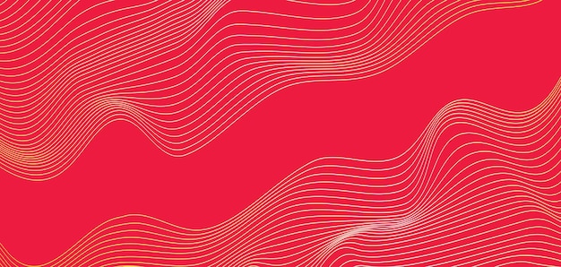 Abstract vector background gold line on red background