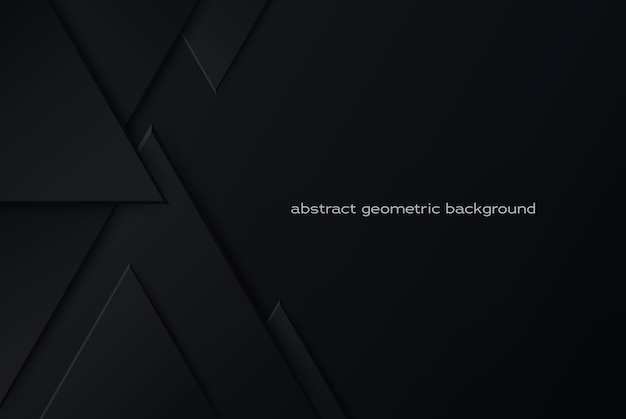 Vector abstract vector background with black triangles composition with triangular shapes and shadows modern cover design