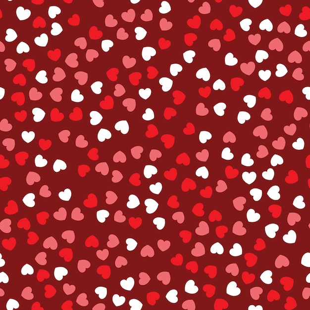 Abstract vector background with different colored confetti hearts for Valentines day