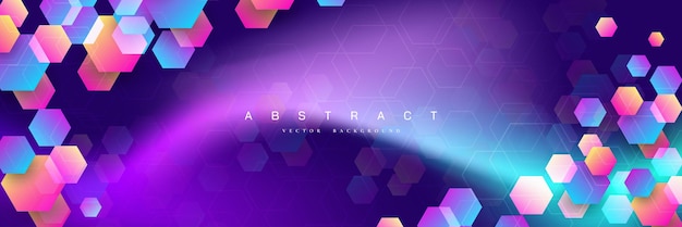 Abstract vector background with gradient color and hexagonal shape