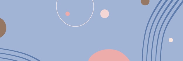 Abstract vector banner with oval shapes and lines in pastel colors