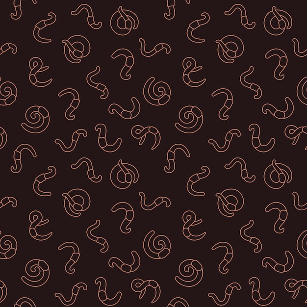 Abstract vector concept seamless pattern with Worms outline signs