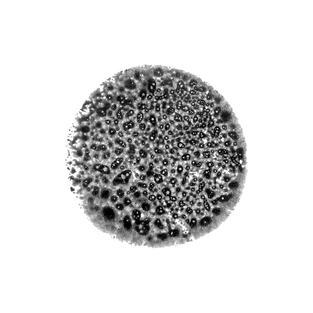 Abstract vector hand drawn circle Black ink on white background Textured round shape