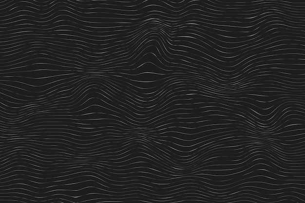 Abstract vector horizontal black background A grid of smooth wavy lines