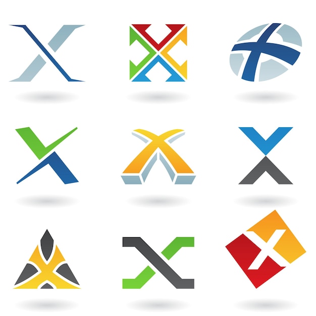 Abstract Vector Icons Based on the Letter X