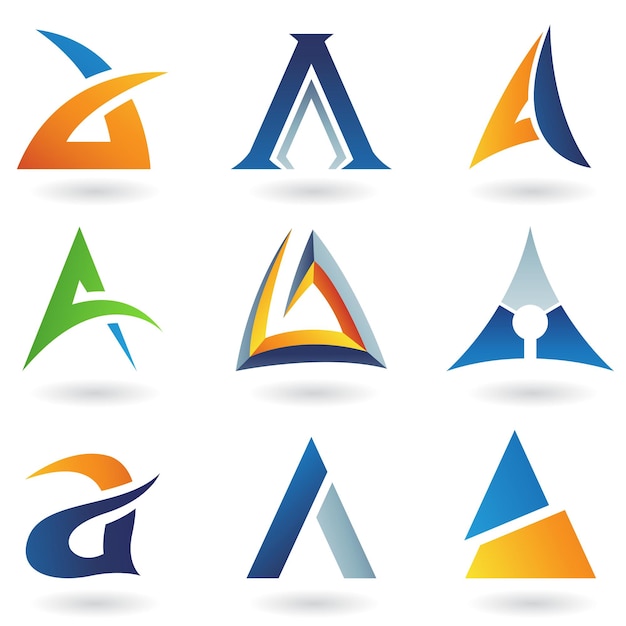 Abstract Vector Icons Based on the Letter A