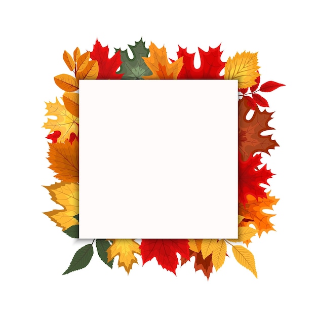 Abstract Vector Illustration Autumn Background with Falling Autumn Leaves