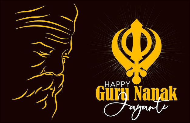 Vector abstract vector illustration happy guru nanak jayanti.