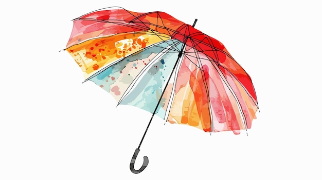 Abstract Vector Illustration of Umbrella Shape Handdrawn Design