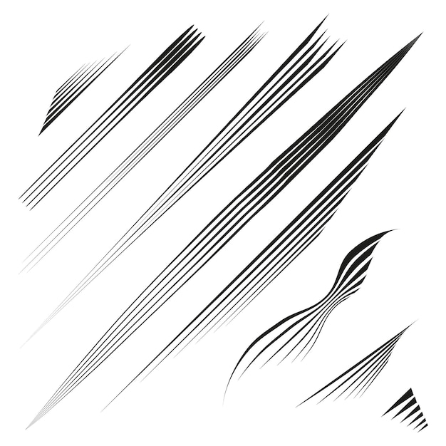 Abstract vector lines Geometric sharp stripes Dynamic black shapes Curved and straight elements