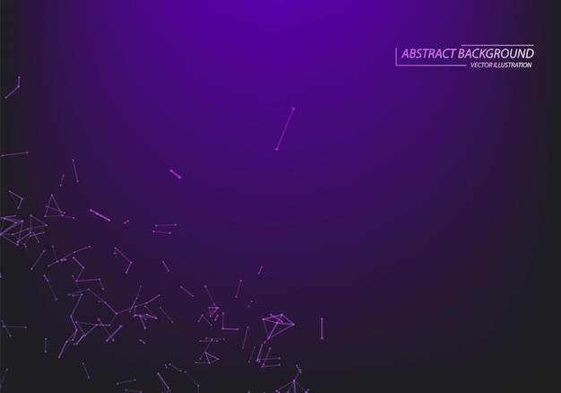 Abstract vector particles and lines. Plexus effect. Futuristic illustration. Polygonal Cyber Structure. Data Connection Concept .Neon Light background.