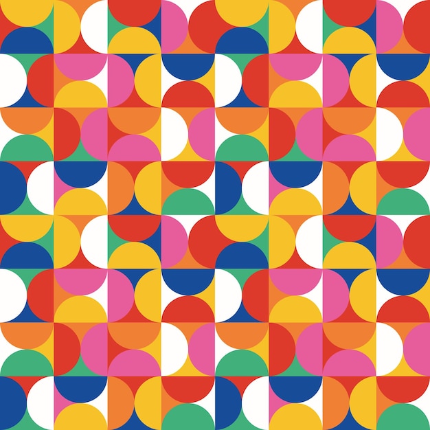 Abstract vector pattern design. Seamless pattern with colorful simple shapes. Geometric shape modern