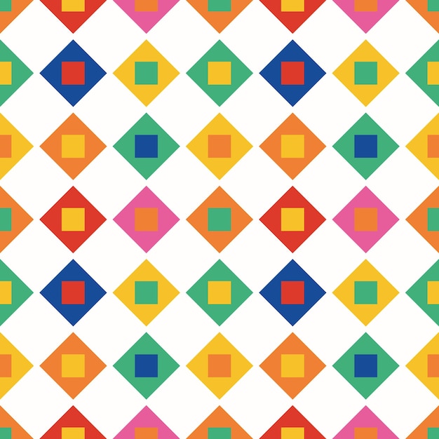 Abstract vector pattern design. Seamless pattern with colorful simple shapes. Geometric shape modern