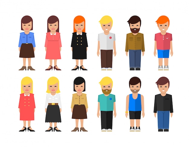 Abstract vector people illustration. Pure and simple flat design