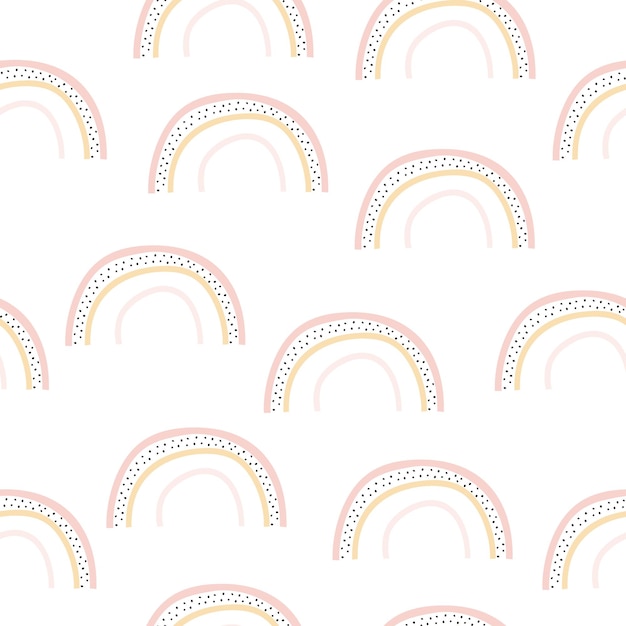 Abstract vector rainbow Hand drawn rainbows in minimalist scandinavian style Modern baby kid