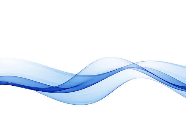 Vector abstract vector smooth wave flow smoky wavy lines in blue