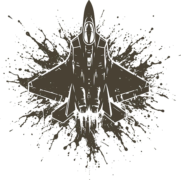 Vector abstract vector stencil of a modern jet fighter