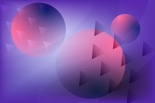 Abstract vibrant blue purple and pink background with geometric shapes composition