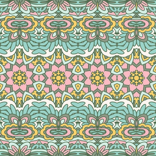 Abstract victorian style ornamental textile design Ethnic Bohemian seamless pattern Vector deco art background