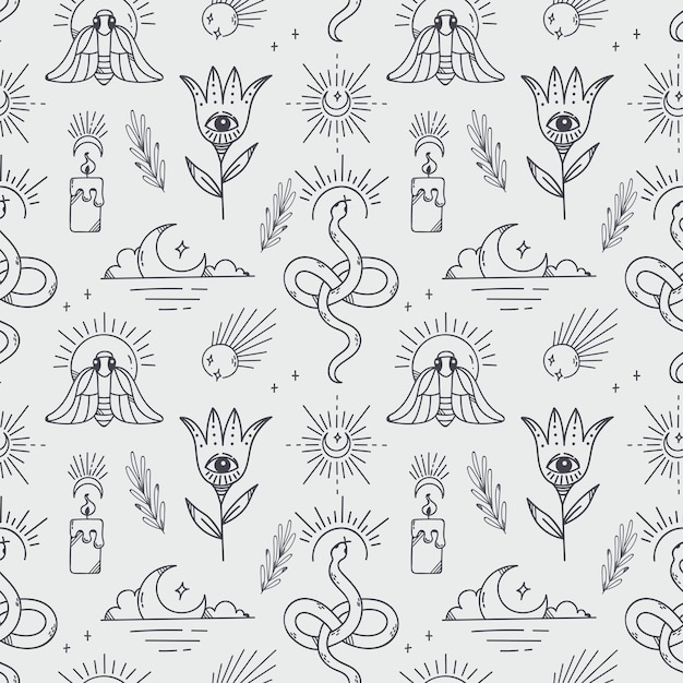 Abstract Vintage Seamless Background, Scandinavian Style Pattern, Bohemian Concept