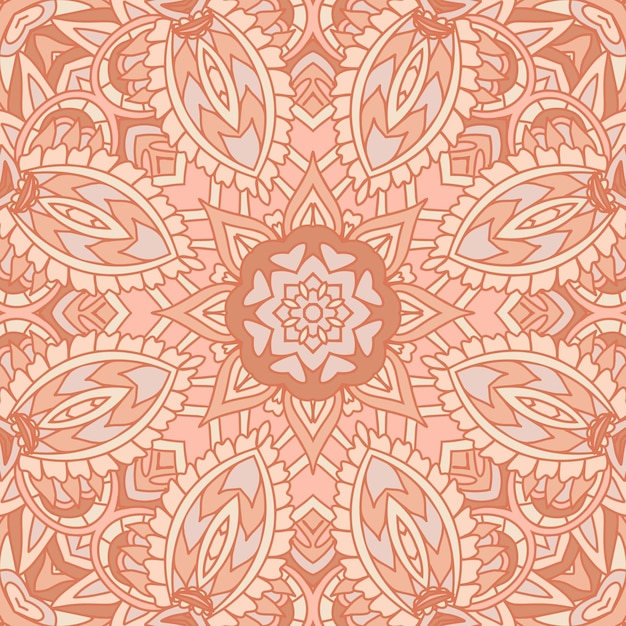 Abstract vintage textile ethnic seamless pattern ornamental Vector tribal art background