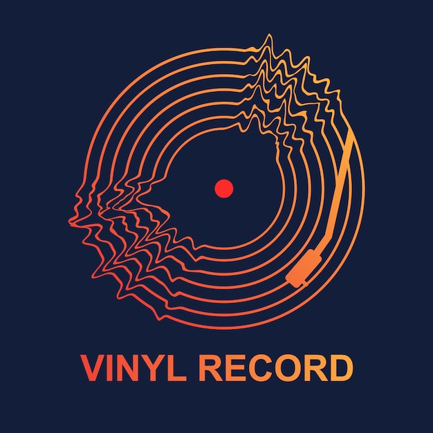 Abstract vinyl record wave music