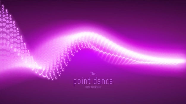 abstract violet particle wave background