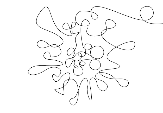 Abstract virus continuous line drawing