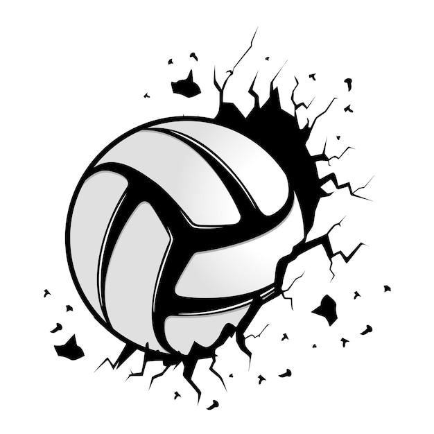 Abstract volleyball illustration design premium vector