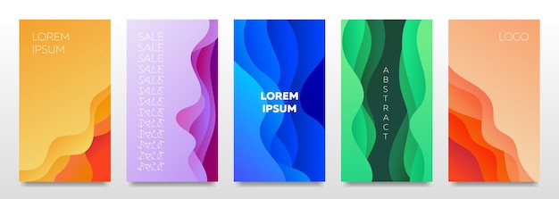 Abstract voluminous colorful backgrounds for social media stories