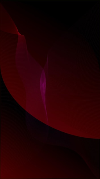 Abstract wallpapers for mobile phone displays red color wavy shape with dark background Vector