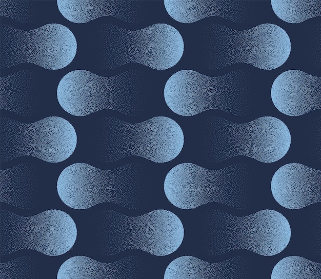 Abstract Water Drops Seamless Pattern Trendy Vector Blue Harmony Background