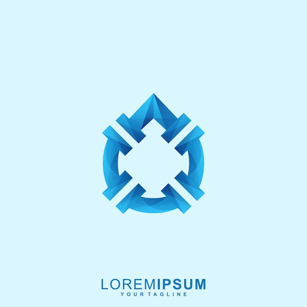 Abstract Water Pipe Premium Logo