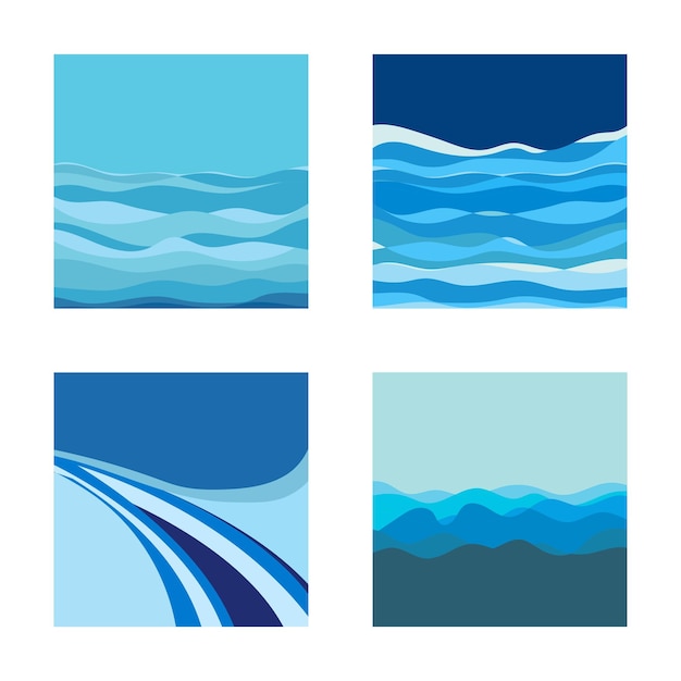 Abstract Water wave vector illustration design background